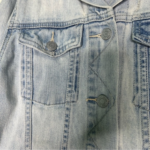 GAP DISTRESSED ICON DENIM JEAN JACKET SIZE SMALL - Picture 6 of 15